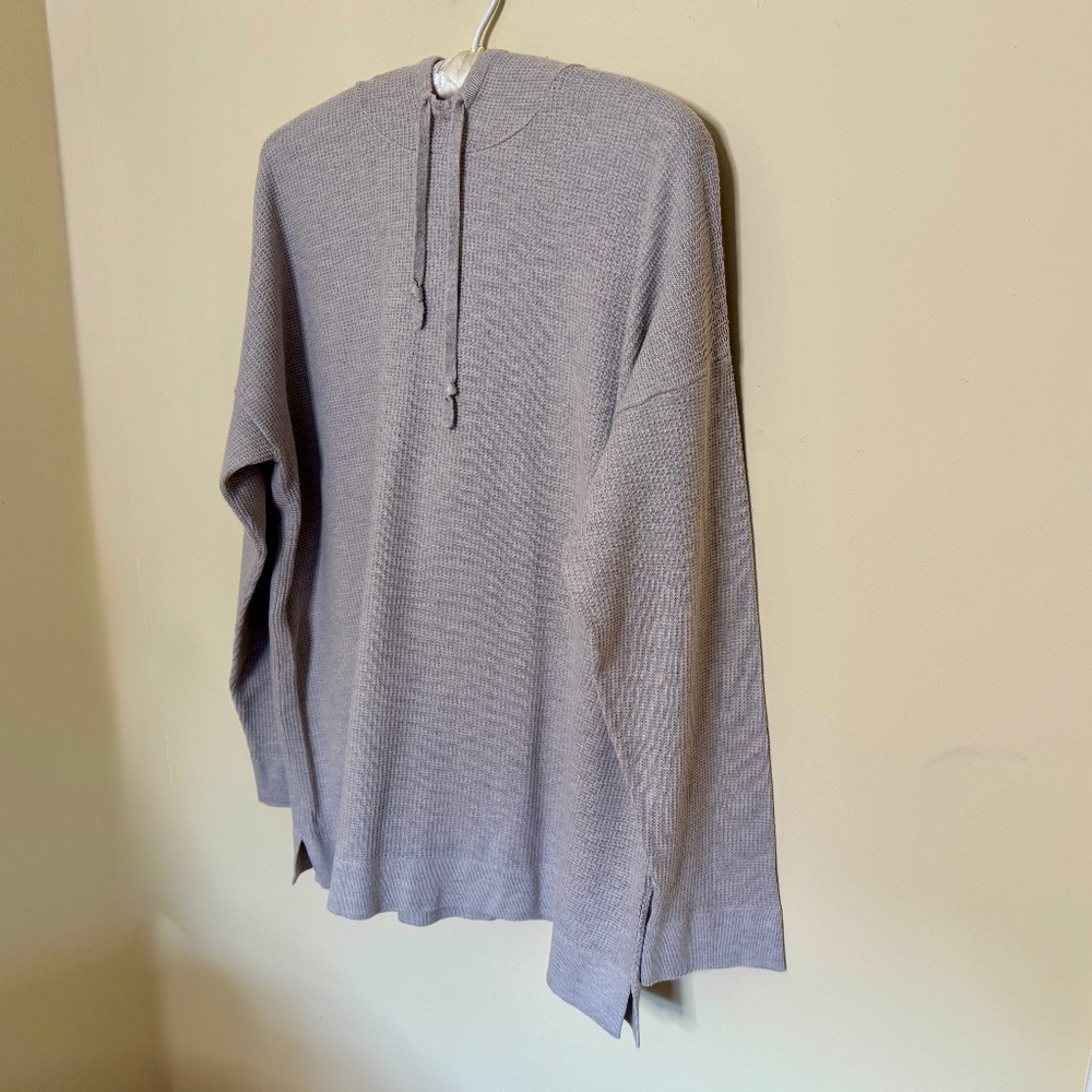 J. Jill Pure Beige Large Waffle Knit Pullover Hoodie